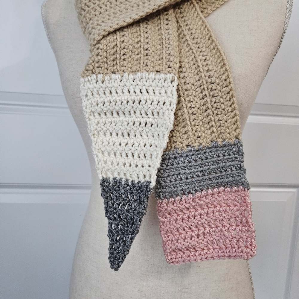 Handmade Crochet Pencil Scarf, Teacher Gift Ideas- Buff - Picture 5 of 5